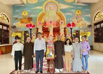 H.Cái Bè: Ban Tôn giáo tỉnh Tiền Giang thăm, chúc tết xuân Nhâm Dần 2022 đến chư tôn đức Ban Trị sự Phật giáo huyện