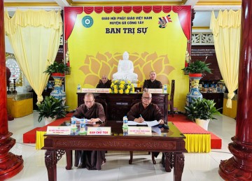 H.Gò Công Tây: Ban Trị sự Phật giáo huyện họp lệ kỳ chuẩn bị Phật Đản PL.2567