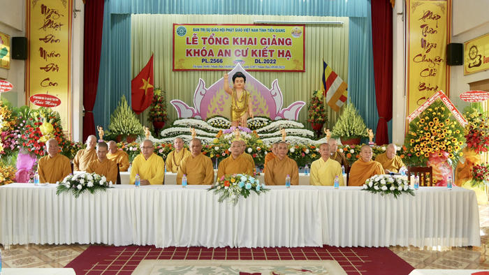 Tiền Giang: Ban Trị sự Phật giáo tỉnh tổng Khai giảng khóa An cư Kiết hạ PL.2566 