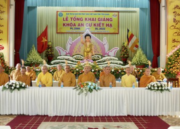 Tiền Giang: Ban Trị sự Phật giáo tỉnh tổng Khai giảng khóa An cư Kiết hạ PL.2566 