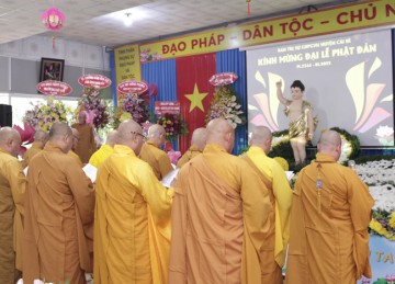 H.Cái Bè: Ban Trị sự trọng thể tổ chức Đại lễ Phật đản PL.2566