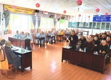H.Cái Bè: Ban Trị sự Phật giáo họp lệ tháng 10 triển khai công tác tổng kết cuối năm 2022