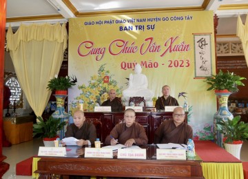 H.Gò Công Tây: Phật giáo huyện họp mặt đầu năm, triển khai công tác Phật sự năm 2023