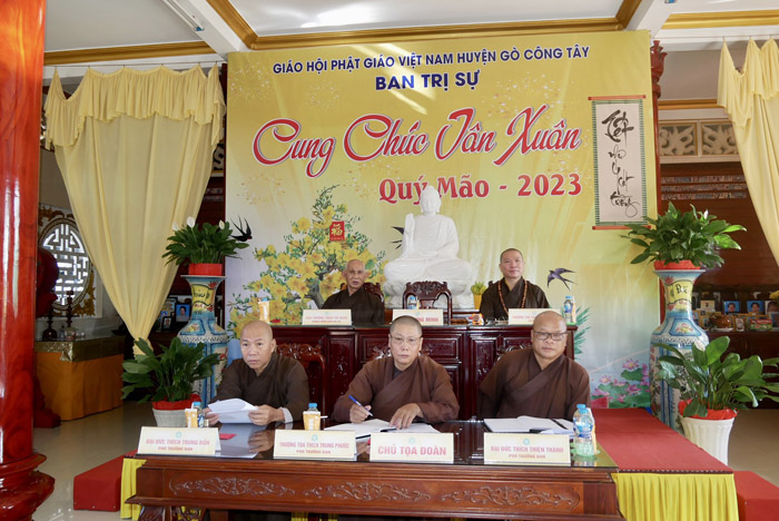 H.Gò Công Tây: Phật giáo huyện họp mặt đầu năm, triển khai công tác Phật sự năm 2023