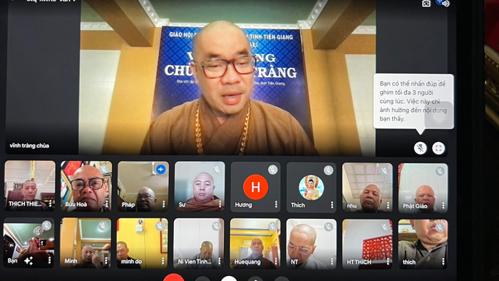 Tiền Giang: Ban Thường trực BTS GHPGVN tỉnh họp chuyên đề thảo luận các Phật sự trọng tâm quý II năm 2023