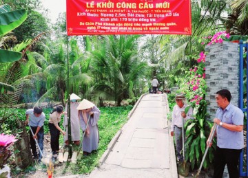 H.Tân Phước: Chùa Phú Khánh khởi công xây cầu nông thôn tại xã Phú Mỹ