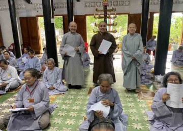 H.Châu Thành: Tổ đình Sắc tứ Linh Thứu tổ chức thi tổng kết Khóa tu Bát Quan Trai cho Phật tử