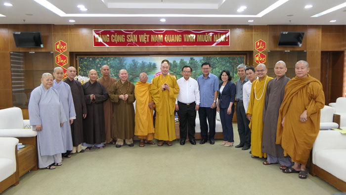 Tiền Giang: Tân Ban Trị sự Phật giáo nhiệm kỳ X thăm lãnh đạo chính quyền sau Đại hội