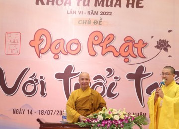 Tiền Giang: TT.Thích Trí Huệ giảng tại Khóa tu Mùa hè “Đạo Phật với Tuổi Trẻ” năm 2022