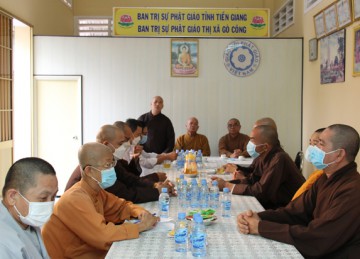 TX.Gò Công: Ban Trị sự họp Sơ kết công tác Phật sự 6 tháng đầu năm 2022