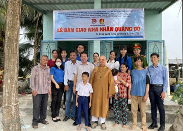 H.Gò Công Đông: Ban Trị sự Phật giáo huyện bàn giao căn Nhà Khăn Quàng Đỏ