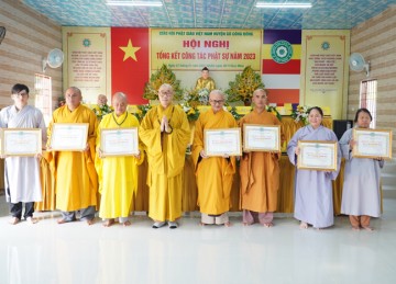 H.Gò Công Đông: Ban Trị sự Phật giáo huyện tổng kết Phật sự năm 2023