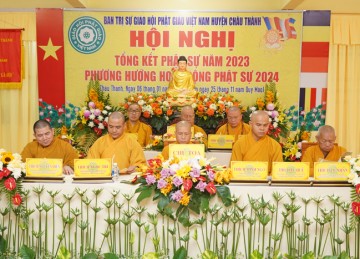 H.Châu Thành: Hội nghị Tổng kết công tác Phật sự năm 2023 và trình Phương hướng hoạt động năm 2024