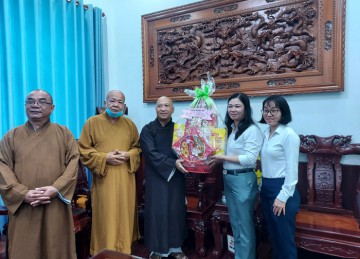 TX.Gò Công: Thường trực BTS Phật giáo thăm và chúc Tết lãnh đạo các cơ quan ban ngành