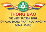 Thông báo Chiêu sinh Cao đẳng Phật học VII (2024-2026)