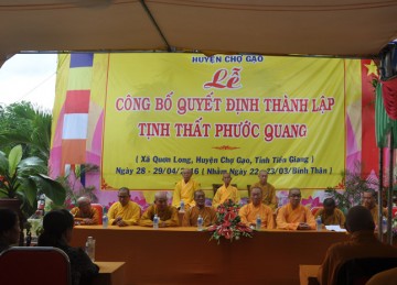 Tiền Giang: BTSPG Huyện Chợ Gạo Tổ Chức Lễ Công Bố Quyết Định Thành Lập Tịnh Thất Phước Quang