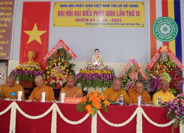 Tiền Giang: Đại Hội Đại Biểu Phật Giáo Thị Xã Gò Công Lần Thứ IX Nhiệm Kỳ 2016 – 2021