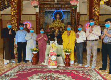 H.Chợ Gạo: Lãnh đạo Ban Tôn giáo tỉnh chúc mừng Phật đản Ban Trị sự Phật giáo huyện
