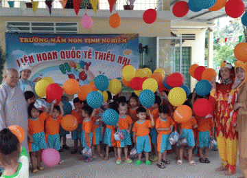 Tiền Giang: Liên hoan Quốc tế Thiếu nhi tại trường Mầm non Tịnh Nghiêm
