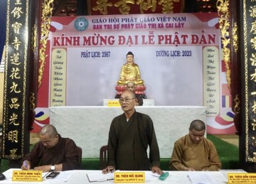 TX.Cai Lậy: Ban Trị sự Phật giáo họp lệ tháng 4 năm Quý Mão