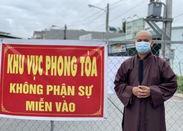 H.Châu Thành: Phật giáo huyện tiếp tục hỗ trợ người dân khu phong tỏa phòng chống dịch Covid