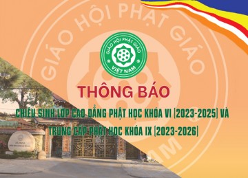 Tiền Giang: Trường Trung cấp Phật học Thông báo Chiêu sinh các khóa năm 2023