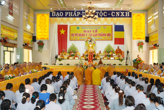 Tiền Giang: Hạ trường Vĩnh Tràng trang nghiêm tổ chức lễ Tạ pháp, Dâng Ca-sa mùa Vu lan Phật lịch 2567