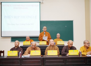 Tiền Giang: Ban Trị sự họp định kỳ - triển khai một số Phật sự trọng tâm cuối năm Quý Mão