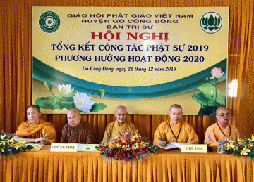 H.Gò Công Đông: Ban Trị sự Phật giáo tổ chức Hội nghị Tổng kết công tác Phật sự năm 2019