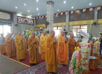 Tiền Giang: Thường trực Ban Trị sự Phật giáo tỉnh viếng Tang lễ Hòa thượng Thích Giác Phúc