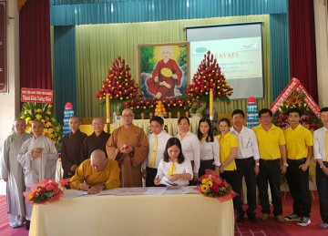Tiền Giang: Lễ ký kết thỏa thuận hợp tác giữa Ban Trị sự GHPGVN tỉnh và Bưu điện tỉnh Tiền Giang