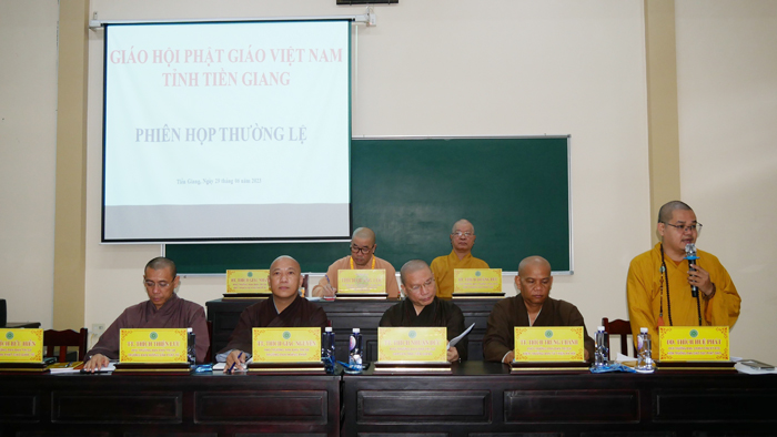 Tiền Giang: Ban Trị sự Phật giáo tỉnh họp lệ kỳ tháng 5 năm Quý Mão