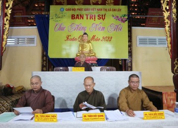 TX.Cai Lậy: Ban Trị sự Phật giáo tổ chức Bố tát và họp lệ tháng 2 năm Quý Mão