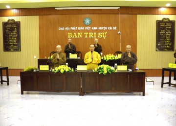 H.Cái Bè: Ban Trị sự Phật giáo huyện họp lệ tháng 8 năm Quý Mão