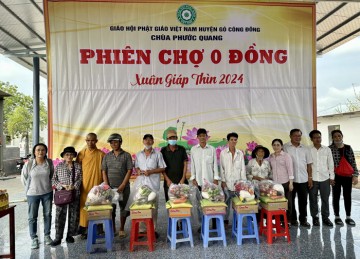 H.Gò Công Đông: Chùa Phước Quang tổ chức “phiên chợ 0 đồng” trước thềm xuân Giáp Thìn 2024