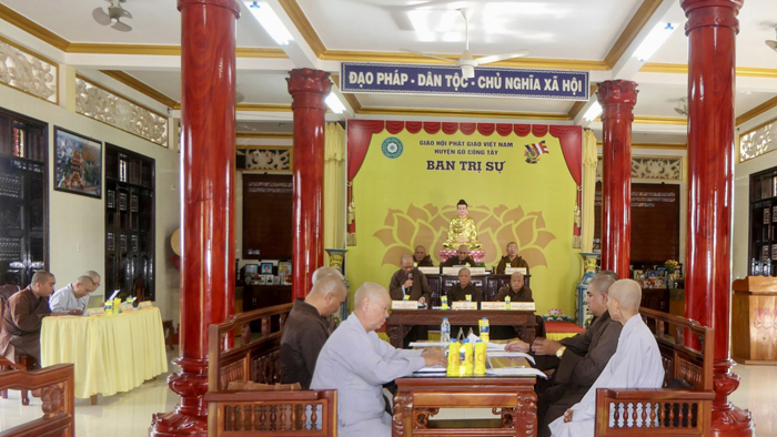 H.Gò Công Tây: Ban Trị sự Phật giáo huyện tổ chức Bố tát và họp lệ tháng 8 năm Quý Mão