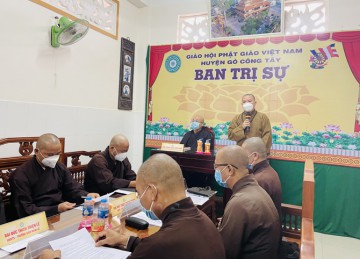 H.Gò Công Tây: Thường Trực Ban Trị Sự Phật giáo huyện tổ chức phiên họp thảo luận các công tác Phật sự cuối năm