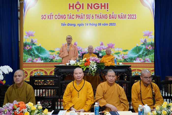 Tiền Giang: Ban Giáo dục Phật giáo tổ chức Hội nghị Sơ kết công tác Phật sự 6 tháng đầu năm Quý Mão