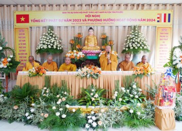 H.Tân Phước: Phật giáo huyện tổ chức Hội nghị Tổng kết công tác Phật sự 2023