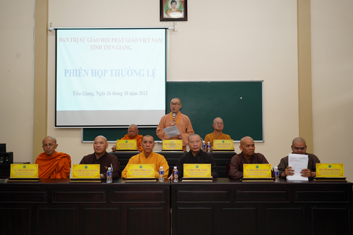 Tiền Giang: Một số Phật sự quan trọng được triển khai tại Phiên họp lệ tháng 9 năm Quý Mão của Ban Trị sự Phật giáo tỉnh