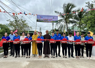 H.Gò Công Đông: Ban Trị sự Phật giáo huyện khánh thành cầu giao thông nông thôn tại xã Kiểng Phước