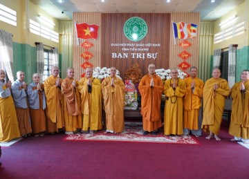 H.Cái Bè: Thường trực Ban Trị Sự Phật giáo huyện chúc Tết nhân dịp xuân Giáp Thìn 2024