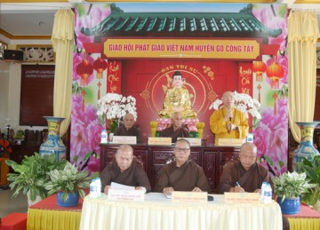 H.Gò Công Tây: Phật giáo huyện họp mặt đầu năm, triển khai công tác Phật sự năm 2024