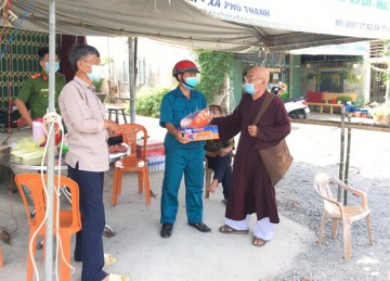 H.Tân Phú Đông: Phật giáo hỗ trợ chính quyền và người dân phòng chống dịch Covid 19