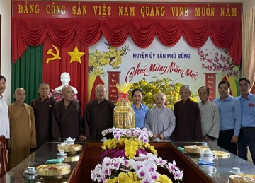 H.Tân Phú Đông: Ban Trị sự thăm và chúc Tết lãnh đạo các ban ngành địa phương