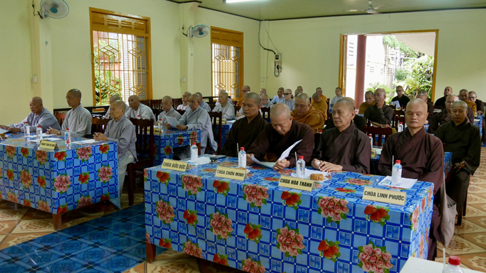 TP.Mỹ Tho: Phật giáo thành phố tổ chức Bố tát tập trung và họp lệ kỳ tháng 8 năm Quý Mão