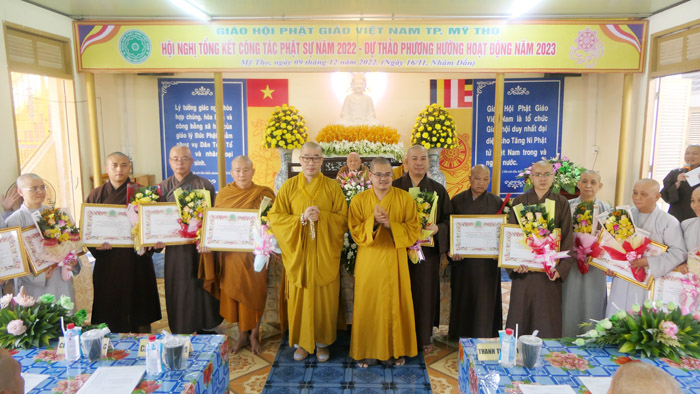 TP.Mỹ Tho: Ban Trị sự tổ chức Hội nghị tổng kết Phật sự năm 2022
